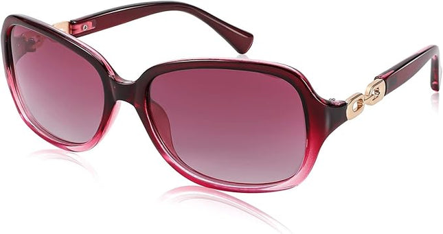 FEISEDY Vintage Square Polarized Sunglasses for Women UV400 Travel Driving Fashion Arcuate Sunglasses B2526