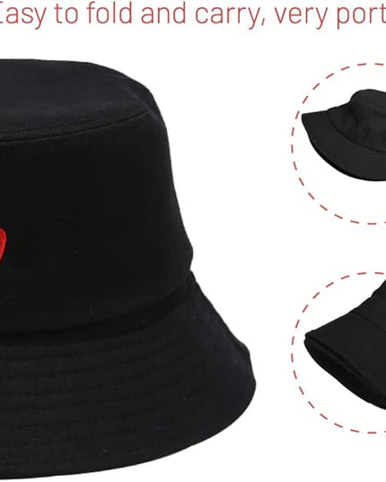 Cotton Bucket Hat for Women Men Summer Travel Sun Beach Bucket Cap, Unisex Outdoor Fisherman Hat