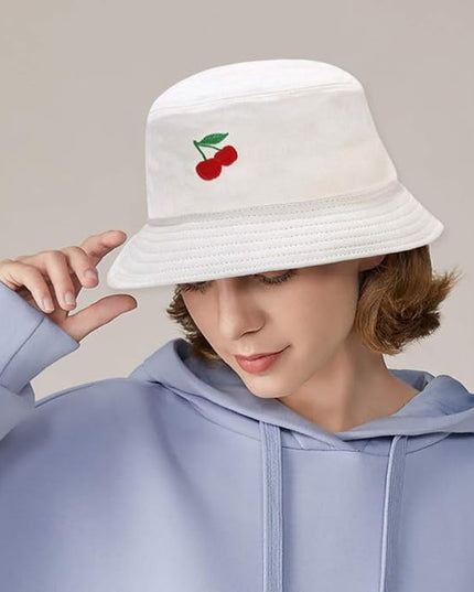 XYIYI Fashion Embroidery Bucket Hat Cotton Beach Fisherman Hats for Women Girls