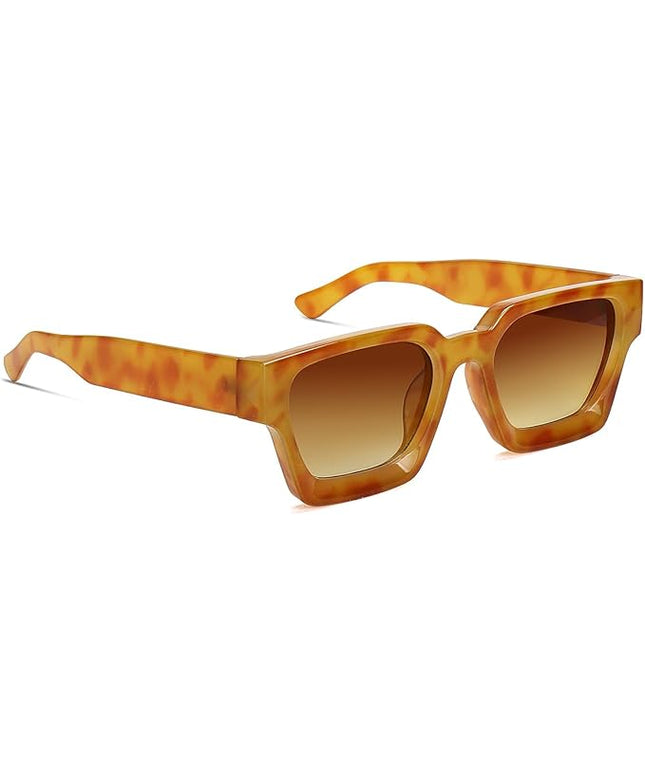 Trendy Square Sunglasses for Men Women Fashion Thick Rectangle Sun Glasses UV Protection Shades Designer Style