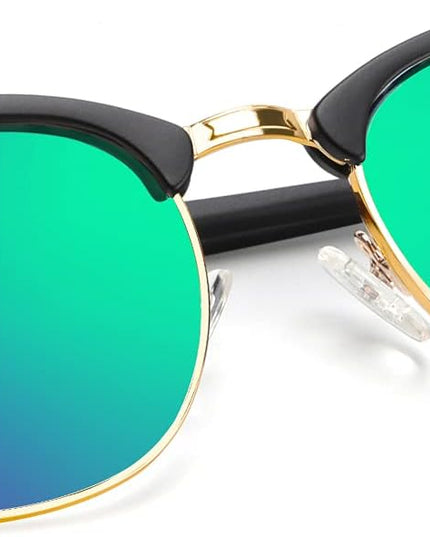KALIYADI Polarized Sunglasses for Men and Women Semi-Rimless Frame Driving Sun glasses UV Blocking
