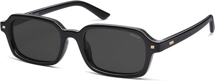 SOJOS Trendy Rectangle Polarized Sunglasses Womens Mens, Small Retro Fashion Thin Slim Square Sunnies SJ2610