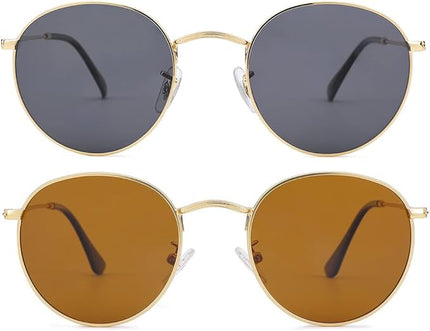 Pro Acme Small Round Metal Polarized Sunglasses for Women Retro Designer Style