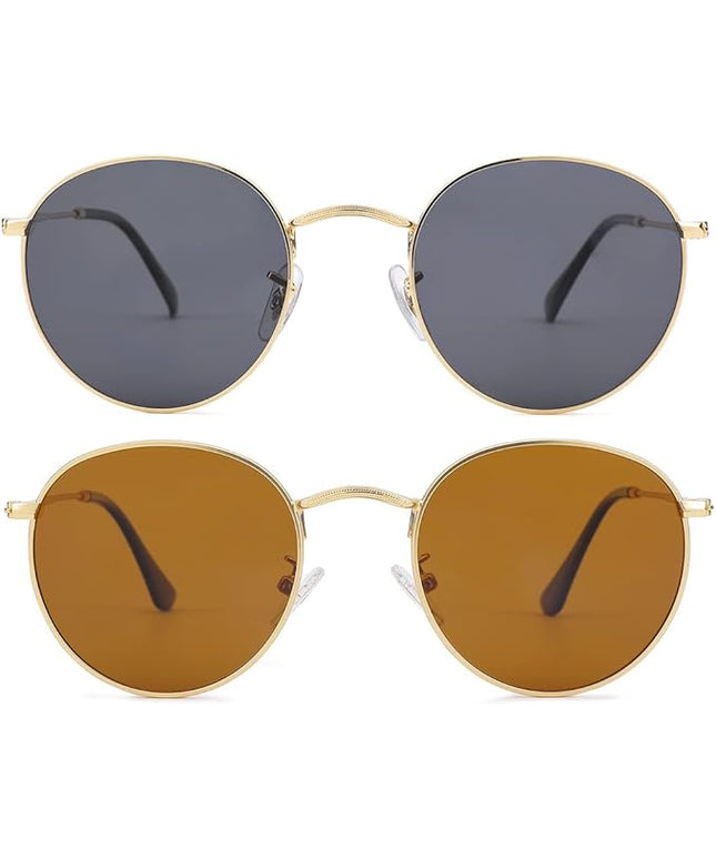 Pro Acme Small Round Metal Polarized Sunglasses for Women Retro Designer Style