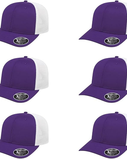 Cap America i8502 Flexfit 110 Premium Mid Profile 6-Panel Mesh Back Trucker Cap Hat w/UV Guard & Adjustable Snapback