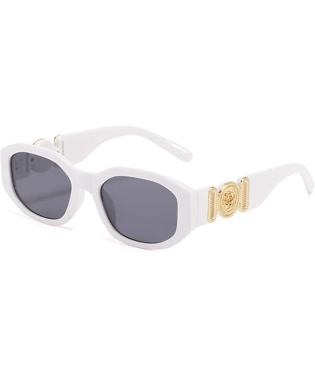 BUTABY Rectangle Sunglasses for Women Retro Driving Glasses 90’s Vintage Fashion Irregular Frame UV400 Protection