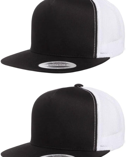 Yupoong 5-Panel YP Classic Trucker Cap | High Profile Flat Visor Snapback | OSFM | Bulk Packs Available