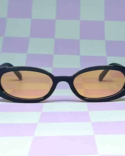 90s Sunglasses for Women Men Retro Small Oval Sunglasses