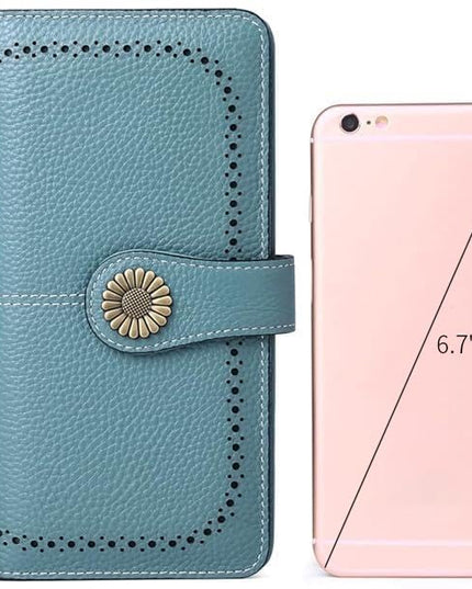 SENDEFN Wallets for Women Leather Credit Card Holder with RFID Blocking Large Capacity Wristlet | with RFID Blocking, Large Capacity, Wristlet, with RFID Blocking, Large Capacity, Wristlet