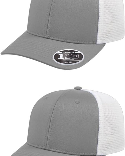 Cap America i8502 Flexfit 110 Premium Mid Profile 6-Panel Mesh Back Trucker Cap Hat w/UV Guard & Adjustable Snapback