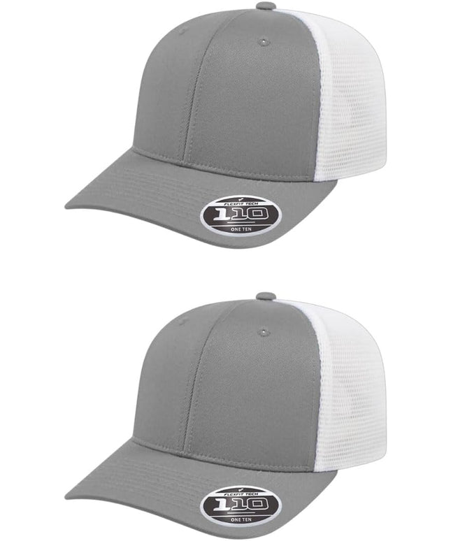 Cap America i8502 Flexfit 110 Premium Mid Profile 6-Panel Mesh Back Trucker Cap Hat w/UV Guard & Adjustable Snapback