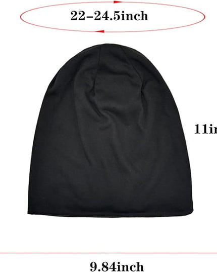 Tergy 4/10/12 Pieces Unisex Beanie Hats for Men Women Slouchy Beanie Hip-Hop Caps Lighweight Soft Skull Caps for Chemo Sleep