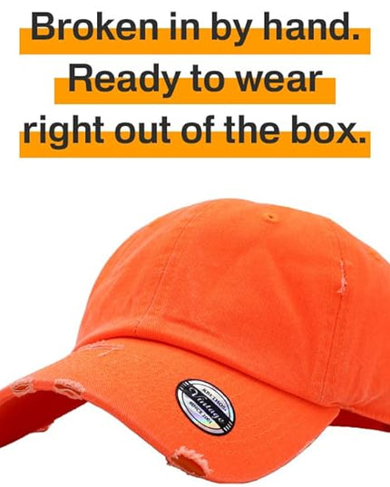 KBETHOS Vintage Washed Distressed Cotton Dad Hat Baseball Cap Adjustable Polo Trucker Unisex Style Headwear