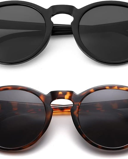 Gleyemor Vintage Polarized Sunglasses for Men Round Sunglasses UV400 Protection Retro Hand-crafted Acetate Frame