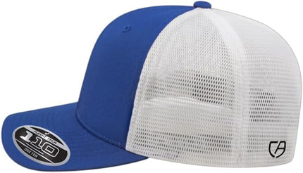 Cap America i8502 Flexfit 110 Premium Mid Profile 6-Panel Mesh Back Trucker Cap Hat w/UV Guard & Adjustable Snapback