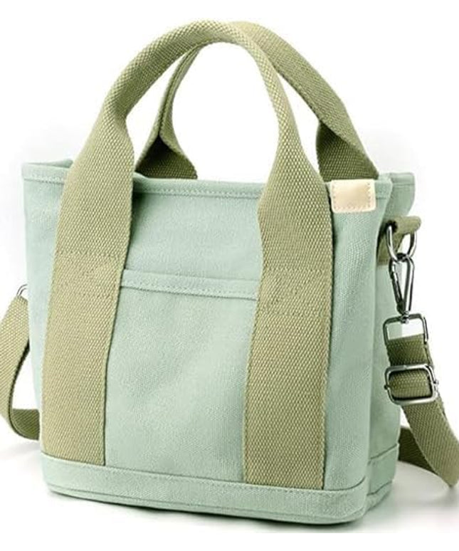 Small Tote Bag with Zipper, 2024 Canvas Multi-Pocket Crossbody Bag Shoulder Bag Satchel Hobo Bag Messenger Bag