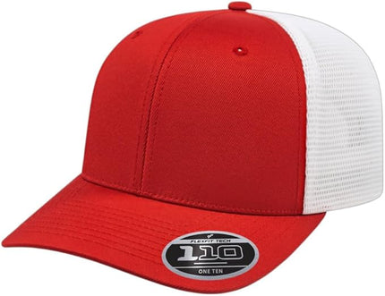 Cap America i8502 Flexfit 110 Premium Mid Profile 6-Panel Mesh Back Trucker Cap Hat w/UV Guard & Adjustable Snapback