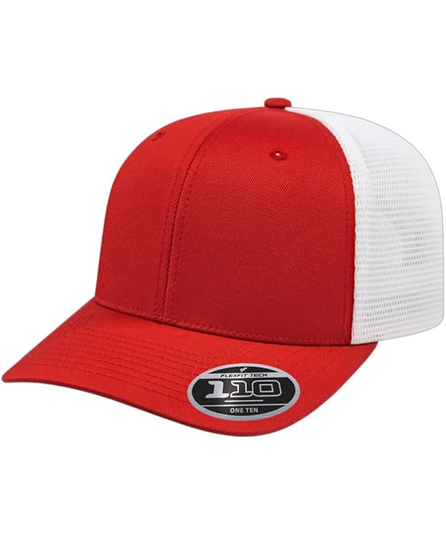 Cap America i8502 Flexfit 110 Premium Mid Profile 6-Panel Mesh Back Trucker Cap Hat w/UV Guard & Adjustable Snapback