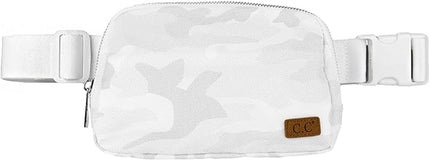 C.C Belt Bag for Women – Quilted Fanny Pack Crossbody Waist Bag with Adjustable Strap, Fashion Gift Idea (Camo white)