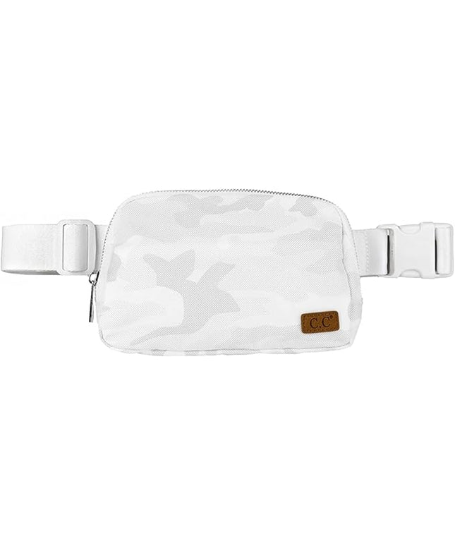 C.C Belt Bag for Women – Quilted Fanny Pack Crossbody Waist Bag with Adjustable Strap, Fashion Gift Idea (Camo white)