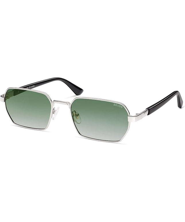 SOJOS Retro Rectangle Polarized 90s Sunglasses for Women Men,Trendy Narrow Hexagon Square Shades SJ1270