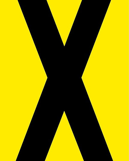 Mighty Line X Letter Alphabet Die Cut Location Markers, Large Decal Stickers for Pallet and Machinery Marking, Heavy-Duty, Peel and Stick Adhesive, Industrial Quality, 6"x10", Pack of 10, Yellow