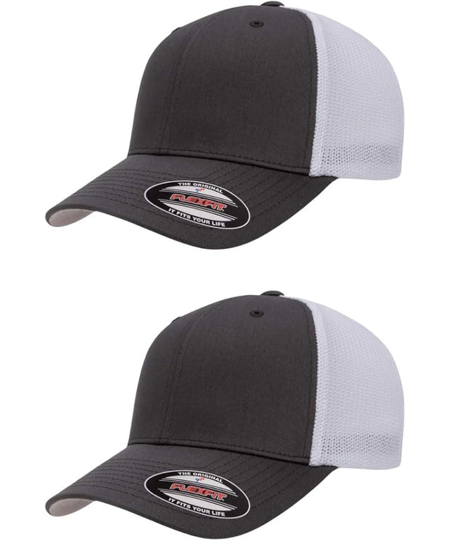 Flexfit 6511 Fitted Mid-Profile Stretchable Mesh Panels Trucker Cap | Bulk Pack Available