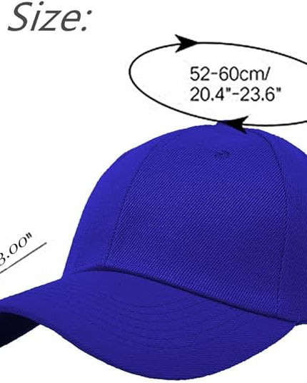 Glory Max Plain Baseball Cap Hook & Loop Strap Adjustable Solid Blank Curved Visor Hat