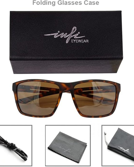 INFI Fishing Polarized Sunglasses for Men Driving Running Golf Sports Glasses Square UV Protection Designer Style Unisex