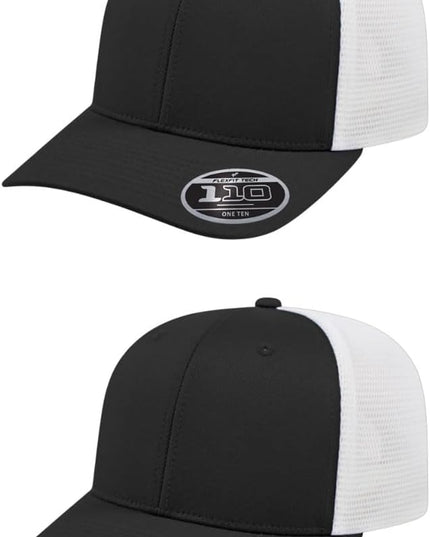 Cap America i8502 Flexfit 110 Premium Mid Profile 6-Panel Mesh Back Trucker Cap Hat w/UV Guard & Adjustable Snapback