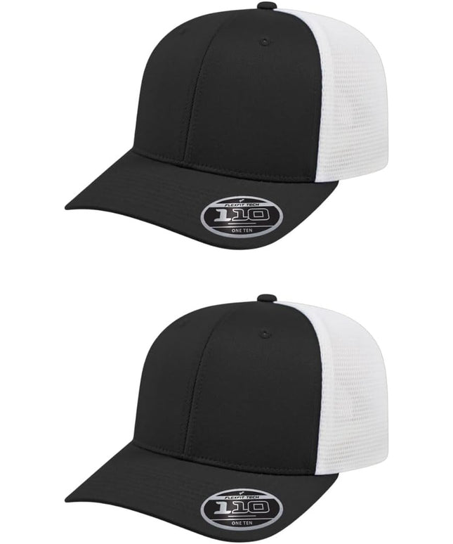 Cap America i8502 Flexfit 110 Premium Mid Profile 6-Panel Mesh Back Trucker Cap Hat w/UV Guard & Adjustable Snapback