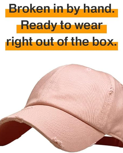 KBETHOS Vintage Washed Distressed Cotton Dad Hat Baseball Cap Adjustable Polo Trucker Unisex Style Headwear