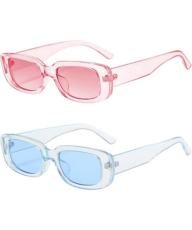 Dollger Rectangle Sunglasses for Women Men Trendy Retro Fashion Sunglasses UV 400 Protection Square Fram