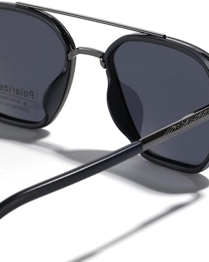 Polarized TR90 Sunglasses Vintage Square Flattop Sun Glasses Double Bridge Metal UV400 Eyewears