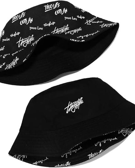Malaxlx Unisex Bucket Hat Beach Sun Hat Aesthetic Fishing Hat for Men Women Teens, Reversible Double-Side-Wear