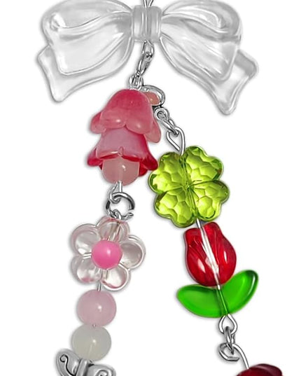 Keychain Bag Accessories Cute Cherry Strawberry Flower Keychains Accessories Decor for Keys Bags Purses Gift