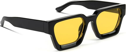 Trendy Square Sunglasses for Men Women Fashion Thick Rectangle Sun Glasses UV Protection Shades Designer Style