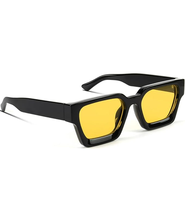 Trendy Square Sunglasses for Men Women Fashion Thick Rectangle Sun Glasses UV Protection Shades Designer Style