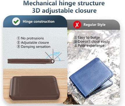 MagSafe Wallet Magnetic, 8 Card Holder with Stand, RFID Blocking, Slim Leather Magnetic Wallet, Adjustable Leather Mag-Safe Card Holder for iPhone 17/16/15/14/13/12 Series(Not for Mini), Brown