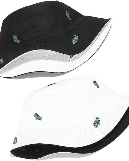Malaxlx Unisex Bucket Hat Beach Sun Hat Aesthetic Fishing Hat for Men Women Teens, Reversible Double-Side-Wear