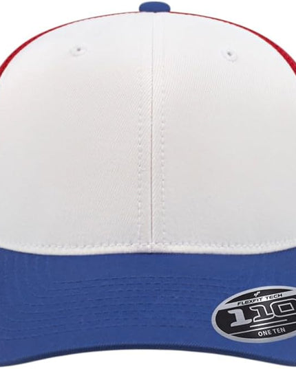 Cap America i8502 Flexfit 110 Premium Mid Profile 6-Panel Mesh Back Trucker Cap Hat w/UV Guard & Adjustable Snapback