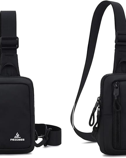 Peicees Small Crossbody Bag for Men Women Mini Sling Bag Travel Running Phone Daypack Cross Body Shoulder Bags with Keyholder