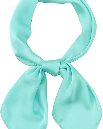 CHUNG Women's Square Satin Scarf 27.5" Bandanas Solid 50s Retro Neck Scarves Emulation Silk Handbag Hair Ribbons Necktie