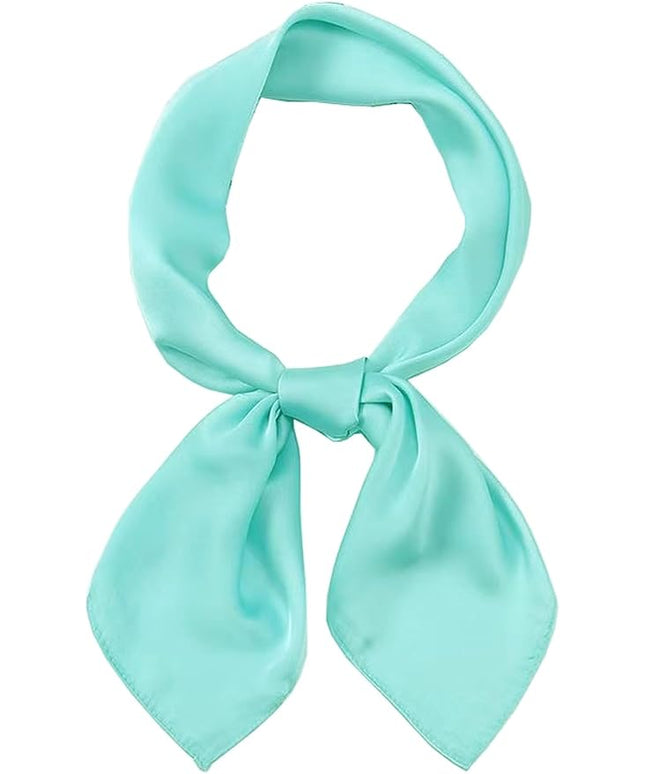 CHUNG Women's Square Satin Scarf 27.5" Bandanas Solid 50s Retro Neck Scarves Emulation Silk Handbag Hair Ribbons Necktie