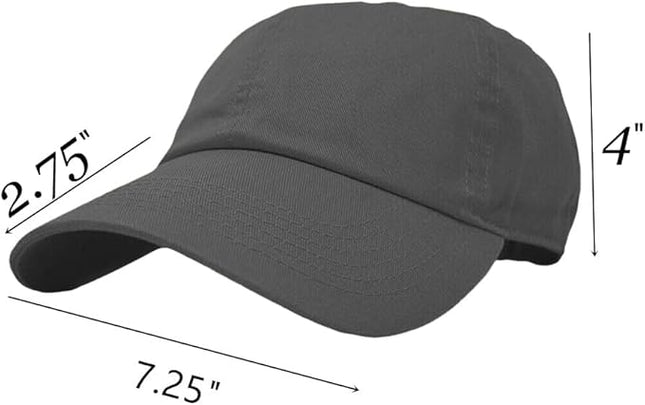 Glory Max 100% Cotton Baseball Cap Classic Plain Low Profile Golf Dad Hat Buckle Adjustable