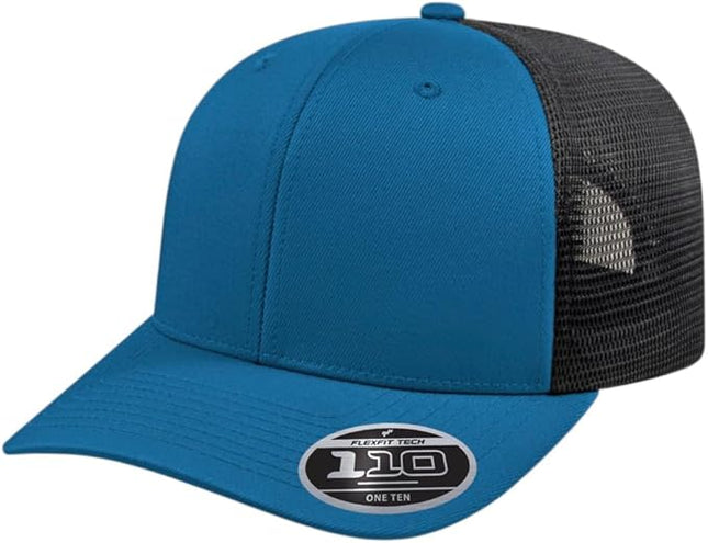 Cap America i8502 Flexfit 110 Premium Mid Profile 6-Panel Mesh Back Trucker Cap Hat w/UV Guard & Adjustable Snapback