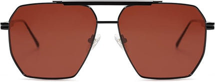 SOJOS Retro Oversized Square Polarized Sunglasses for Women Men Vintage Shades Classic Large Metal Sun Glasses