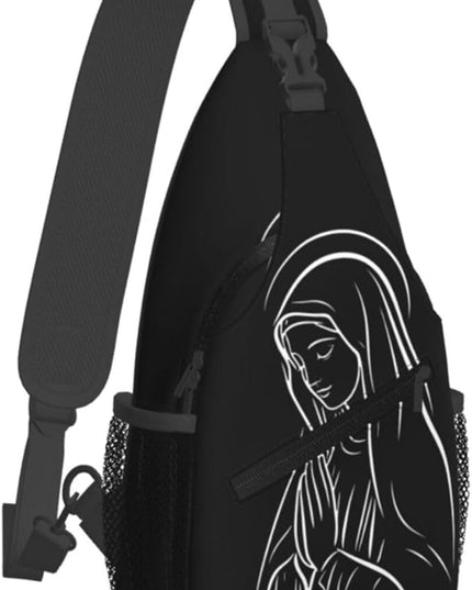 Our Lady of Guadalupe Sling Bag Crossbody Bags Clovers Chest Bag for Travel Hiking for Men Women Line Mary 1