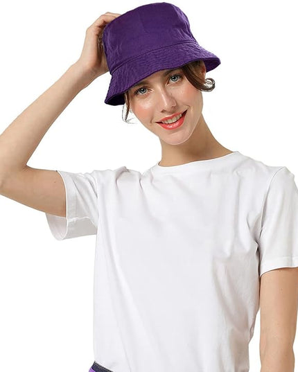 Falari Men Women Unisex Cotton Bucket Hat 100% Cotton Packable for Travel Fishing Hunting Summer Camp