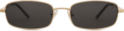 SOJOS Small Trendy Rectangle Sunglasses Womens Mens, Retro 80s 90s Y2k Chic Narrow Thin Skinny Sunnies SJ1187